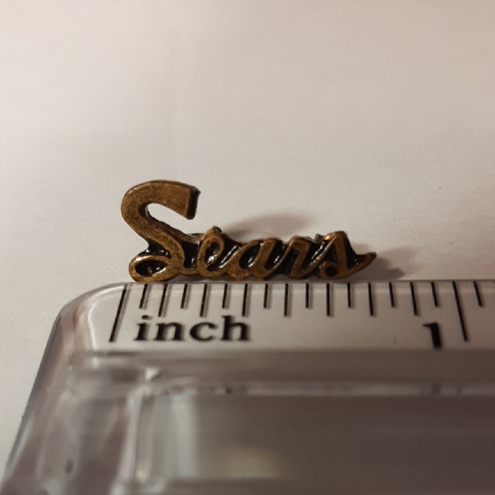 Sears Vintage 1950's Goldtone Script Micro Sized Pin